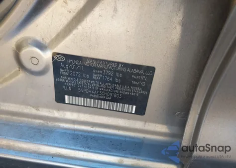 2012 Hyundai Elantra Gls z USA, uszkodzony, nr VIN 5NPDH4AE3CH091803